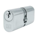 Eurospec - UK Oval Double Cylinder 70mm (35/35mm) - Satin Chrome - CYA72270SC - Choice Handles