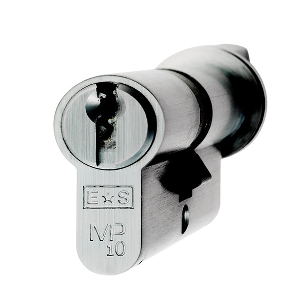 Eurospec - MP10 Euro Cylinder & Turn 80mm - Satin Chrome - CYH71380SC