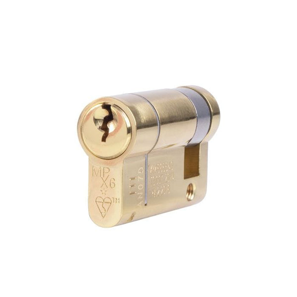 Eurospec - MPX6 Euro Single Cylinder-Polished Brass-MK - CYF77146PB