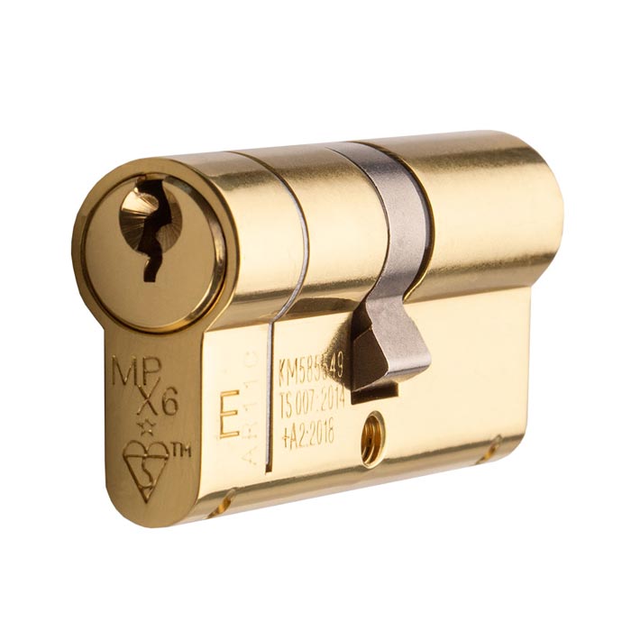 Eurospec - Mpx6 Euro Double Cylinder 70mm Ktd - Polished Brass - CYX71270PB