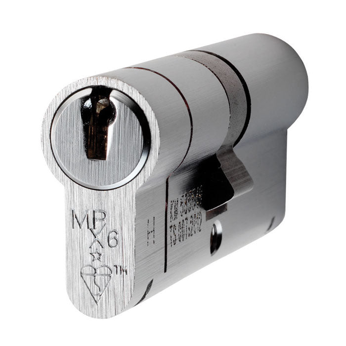 Eurospec - Mpx6 Euro Double Cylinder 80mm Ktd - Satin Chrome - CYX71280SC