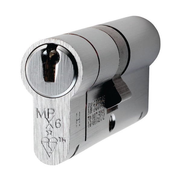 Eurospec - Mpx6 Euro Double Cylinder 70mm Ktd - Satin Chrome - CYX71270SC