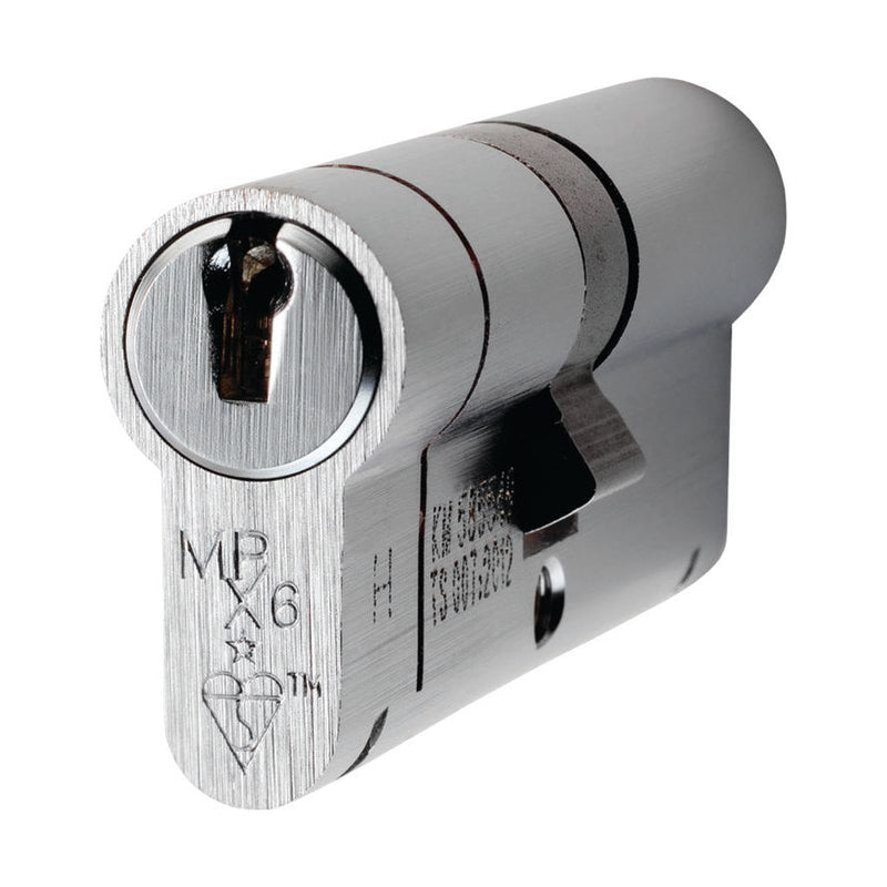 Eurospec - Mpx6 Euro Double Cylinder 70mm Ktd - Satin Chrome - CYX71270SC