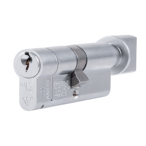 Eurospec - Mpx6 Euro Cylinder & Turn 40/60mm Ktd - Satin Chrome - CYX7134060SC