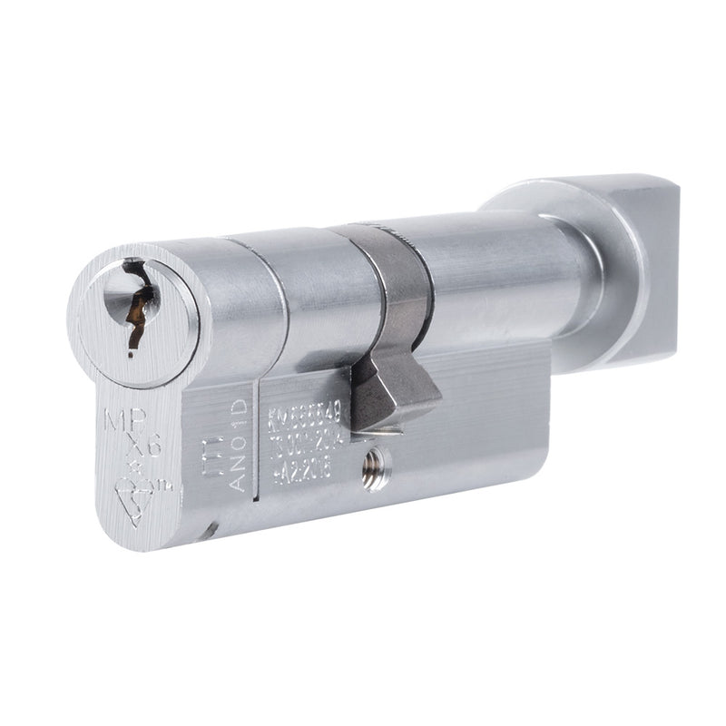 Eurospec - Mpx6 Euro Cylinder & Turn 90mm Ktd - Satin Chrome - CYX71390SC