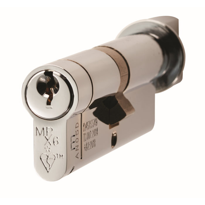 Eurospec - Mpx6 Euro Cylinder & Turn 70mm Ktd - Polished Chrome - CYX71370PC