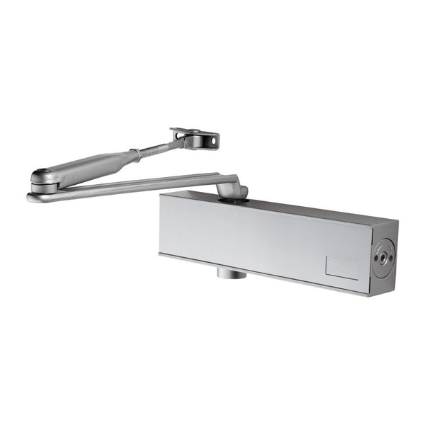 Eurospec - Medium Frequency Overhead Door Closer Variable Power Size 2-4 - Silver - DCS2024BC/SV - Choice Handles