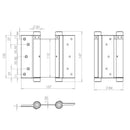 Frelan - 100mm Double Action Spring Hinge (Pair) - Silver - HG3005-4GY - Choice Handles