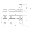 Frelan Hardware Straight Brass Barrel Bolt 150mm x 25mm - Polished Chrome - J1001CE - Choice Handles