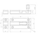 Frelan Hardware Straight Brass Barrel Bolt 50mm x 25mm - Satin Chrome - J1001DA - Choice Handles