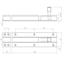 Frelan Hardware Straight Brass Barrel Bolt 100mm x 38mm - Polished Brass - J1001PB-4 - Choice Handles