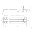 Frelan Hardware Straight Brass Barrel Bolt 200mm x 38mm - Polished Brass - J1001PB-8 - Choice Handles