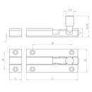 Frelan Hardware Straight Brass Barrel Bolt 200mm x 38mm - Polished Chrome - J1001PC-8 - Choice Handles