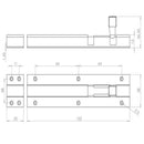 Jedo - Heavy Straight Barrel Bolts 102x38mm - Satin Chrome - J1001SC-4 - Choice Handles