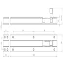 Jedo - Heavy Straight Barrel Bolts 152x38mm - Satin Chrome - J1001SC-6 - Choice Handles