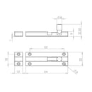 Frelan - Straight Aluminium Barrel Bolt  50 X 25mm - Satin Anodised Aluminium - J1001SB - Choice Handles