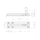 Jedo - Heavy Straight Barrel Bolts 200x38mm - Satin Chrome - J1001SC-8 - Choice Handles