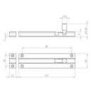 Frelan - Straight Aluminium Barrel Bolt  75mm X 25mm - Satin Anodised Aluminium - J1001SD - Choice Handles