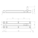 Frelan - Straight Aluminium Barrel Bolt  100mm X 25mm - Satin Anodised Aluminium - J1001SE - Choice Handles