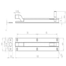 Frelan -  Necked Barrel Bolt 100 x 20mm - Satin Anodised Aluminium - J1002SE - Choice Handles