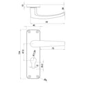Jedo - Contract Door Handle on Bathroom Plate - Satin Anodised Aluminium - J5601B - Choice Handles