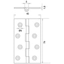 Frelan - Plain Butt Hinges 63x35x1.5mm - Polished Brass - J8995 - Choice Handles