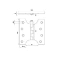 102 x 102 x 4mm Parliament Projection Hinges - Polished Chrome - J9009B4PC - Choice Handles