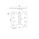 102 x 124 x 4mm Parliament Projection Hinges - Polished Brass - J9009B5PB - Choice Handles