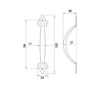 Frelan - Straight Barrel Bolt 100mm - Black Antique - JAB25 - Choice Handles