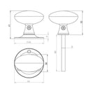 Frelan - Oval Shape Mortice Door Knob  - Black Antique - JAB48 - Choice Handles
