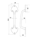 Frelan - Antique Range Sliding Screw Down Stay 300mm - Black - JAB62B - Choice Handles