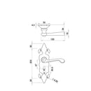 Frelan - Fleur De Lys Door Handles On Backplate - Lever Lock - Black Antique - JAB83 - Choice Handles