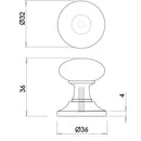 Frelan - Iron Round Cupboard Knob 25mm Dia - Black Antique - JAB85 - Choice Handles