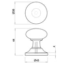 Frelan - Iron Round Cupboard Knob 32mm Dia - Black Antique - JAB86 - Choice Handles