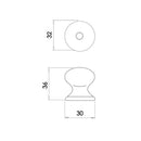 Frelan - Porcelain 38mm Cupboard Door Knob  - Goldline White  - JC24 - Choice Handles