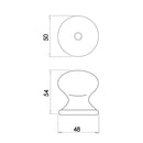 Frelan - Porcelain 32mm Cupboard Door Knob  - Goldline White  - JC25 - Choice Handles