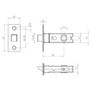 Jedo - 75mm Satin Brass Tubular latch - JL121SB - Choice Handles