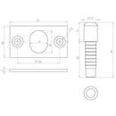 76mm Tubular Latch Black - JL159MB