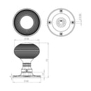 Frelan - Reeded Mortice Door Knob  - Polished Chrome - JR6MPC - Choice Handles