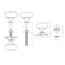 Frelan - Mushroom Mortice Door Knob  - Satin Chrome - JV172BSC - Choice Handles