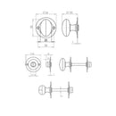 Frelan - Bathroom Turn & Release 50mm x 10mm - Satin Nickel - JV2666SN - Choice Handles