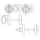 Frelan - Bathroom Turn & Release With Indicator 50mm x 10mm -  Dual Finish - Polished Chrome & Satin Chrome - JV421PCSC - Choice Handles