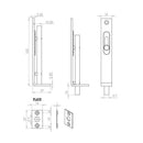 Frelan Lever Slide Flush Bolt 102mm x 16mm - Polished Brass - JV5640APB - Choice Handles