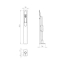 Frelan - Square Lever Action Flush Bolt 200 x 20mm - Polished Chrome - JV5640CPC - Choice Handles