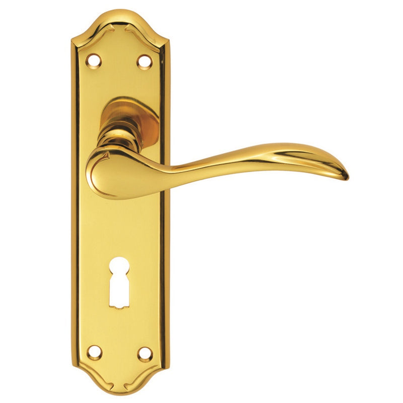 Carlisle Brass - Madrid Lever on Lock Backplate - Polished Brass - DL190 - Choice Handles