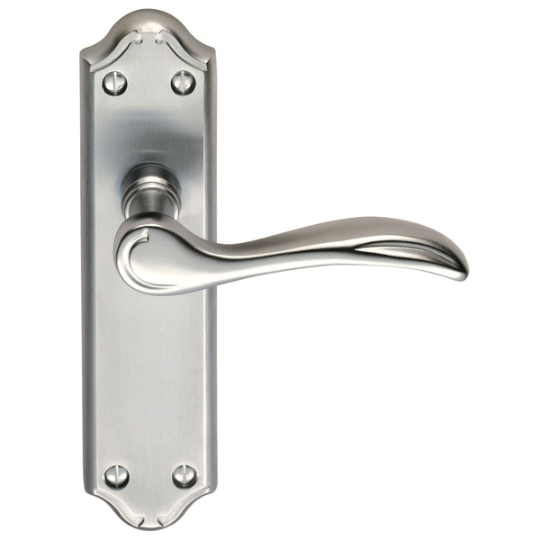 Carlisle Brass - Madrid Lever on Latch Backplate - Satin Chrome - DL191SC - Choice Handles