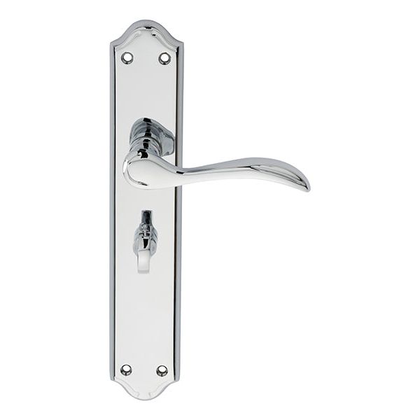 Carlisle Brass - Madrid Lever on  Long WC Backplate - Polished Chrome - DL292CP - Choice Handles