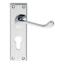 Carlisle Brass - Victorian Scroll Lever on Euro Lock Backplate - Polished Chrome - DL54YCP - Choice Handles