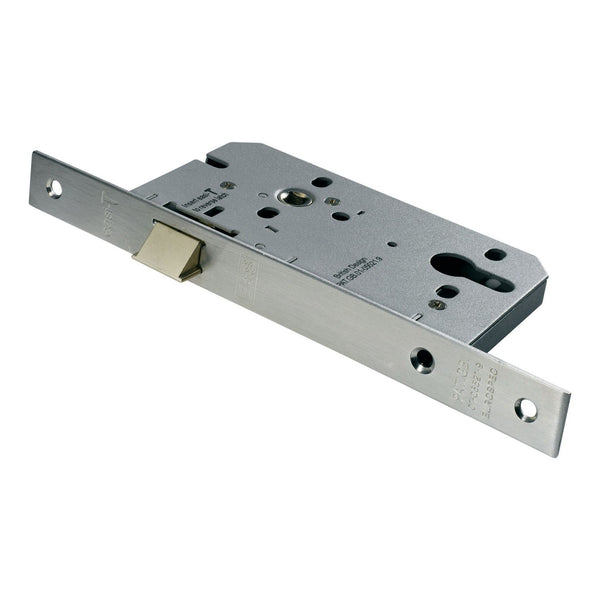 Eurospec - Euro Profile Nightlatch, 55mm Backset  - Satin Stainless Steel DLE7255NLSSS - Choice Handles