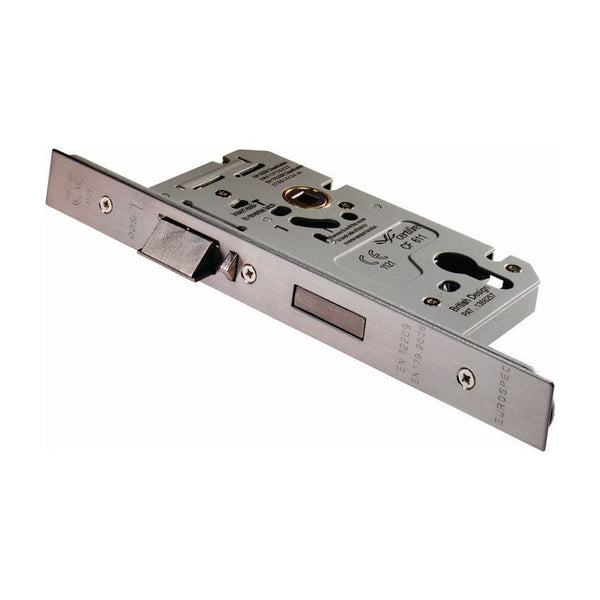 Eurospec - Easi-T Din Euro Profile Escape Lock, 60mm Backset  - Satin Stainless Steel DLS7260ESCSSS - Choice Handles